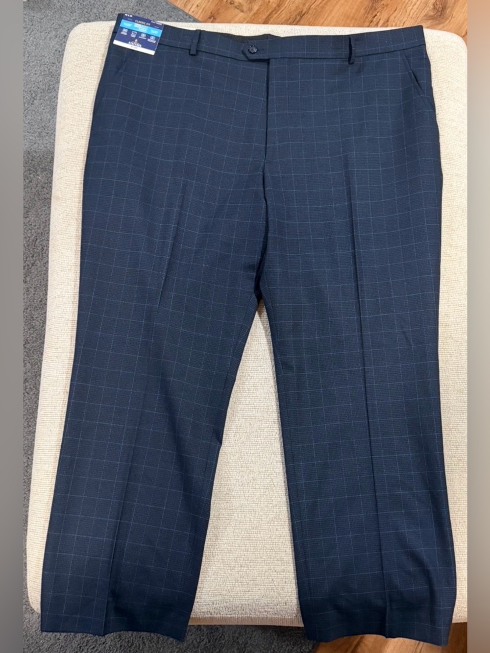 Navy Windowpane Dress Pants NWT